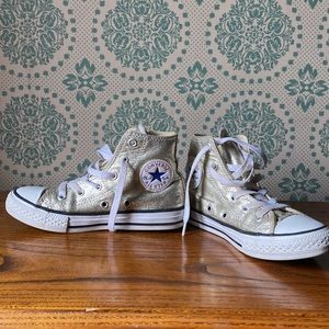 Converse High Top Sneakers- sparkly gold/champagne color